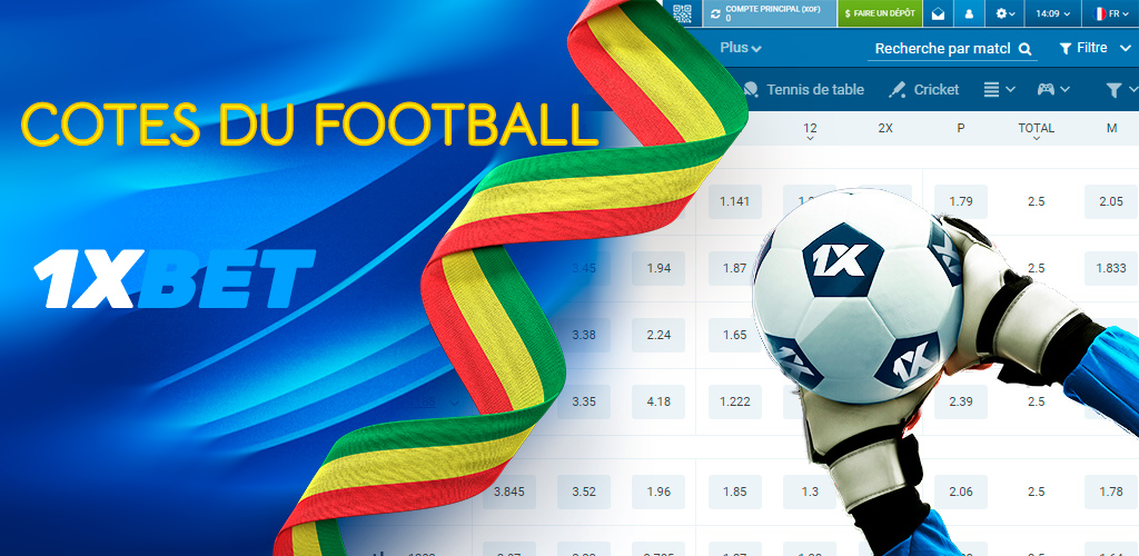 Cotes de football 1xBet.