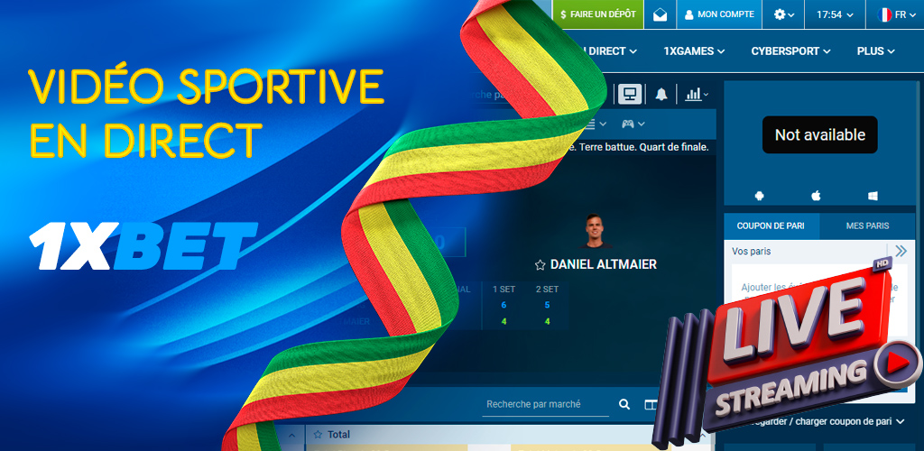 Diffusion en direct des événements sportifs sur 1xBet.