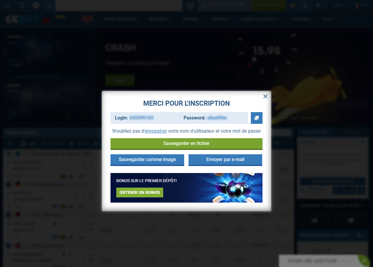 Pour vous inscrire sur 1xbet, vous devez trouver un mot de passe et vous connecter.